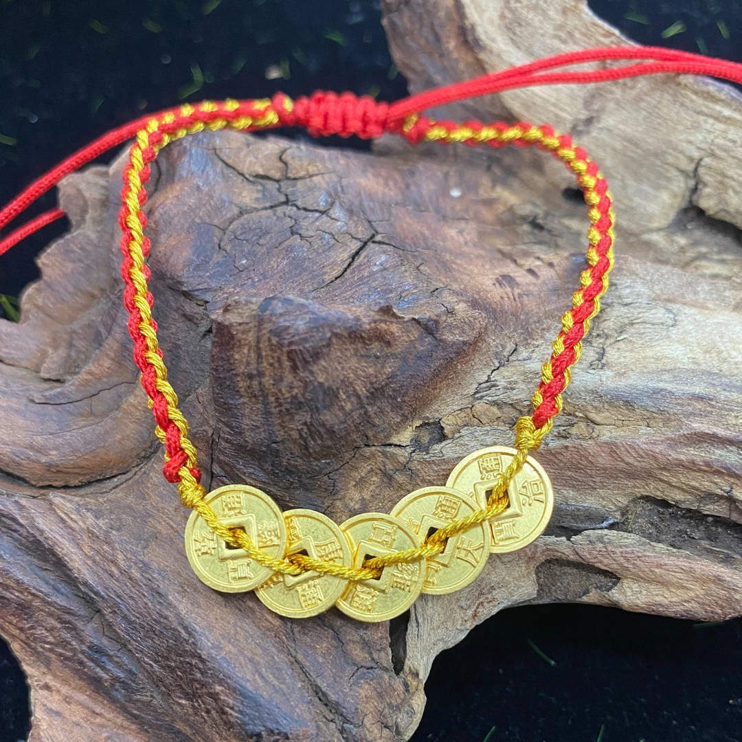 足银手链 足银五帝钱手绳【小北质检】ZJH90Z5多样性发一3.2g