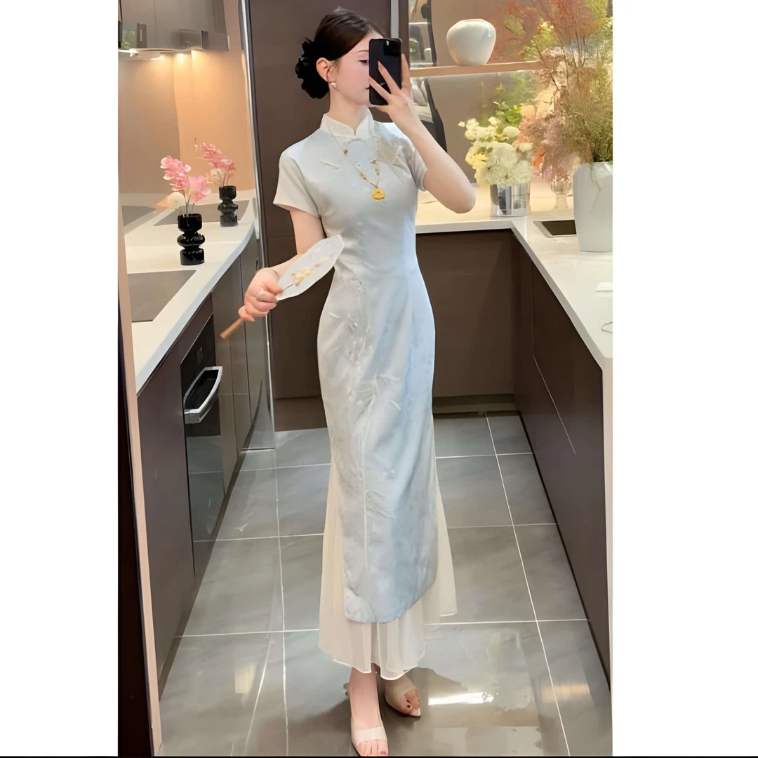 2025夏季新款新中式国风改良旗袍气质女神范轻奢高级感时尚长款裙