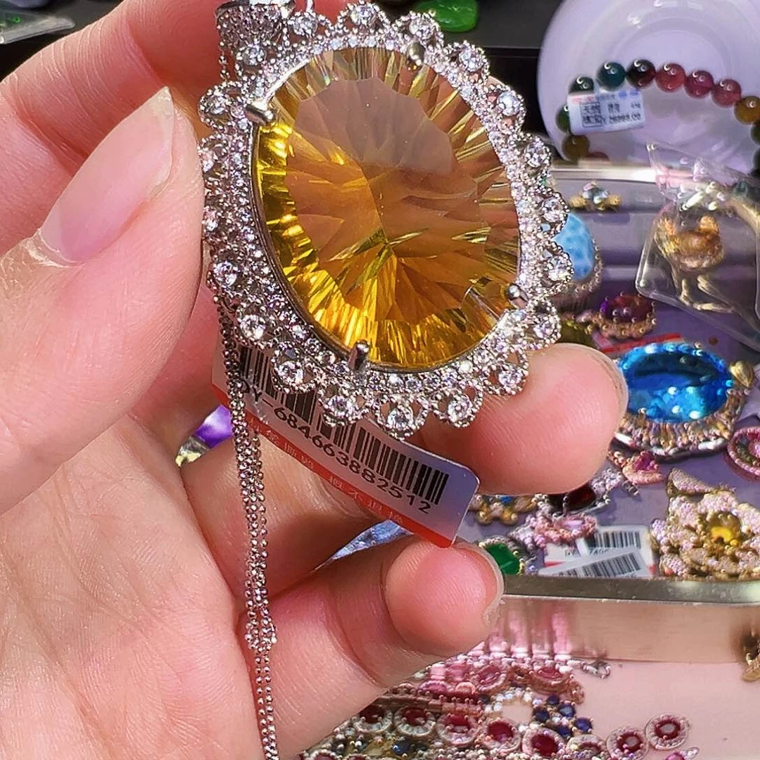 银S925镶嵌吊坠萤石