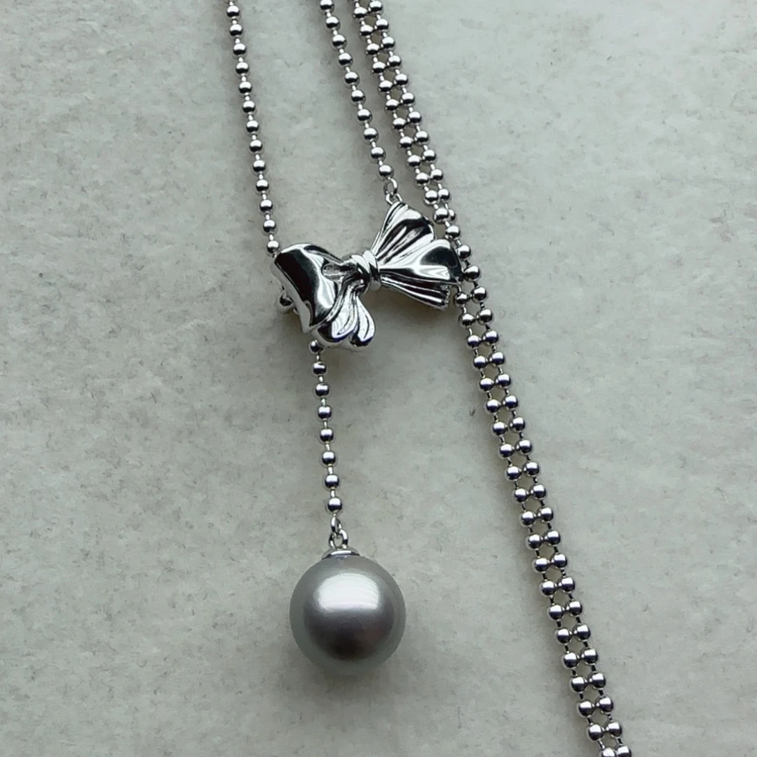 海水珍珠套链128银S925镶嵌