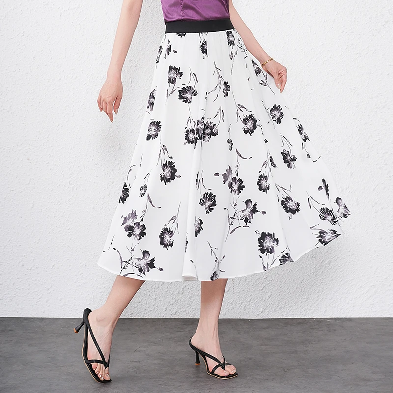 大花朵碎花半身裙女2025年夏季新款A字长裙显瘦百搭小个子