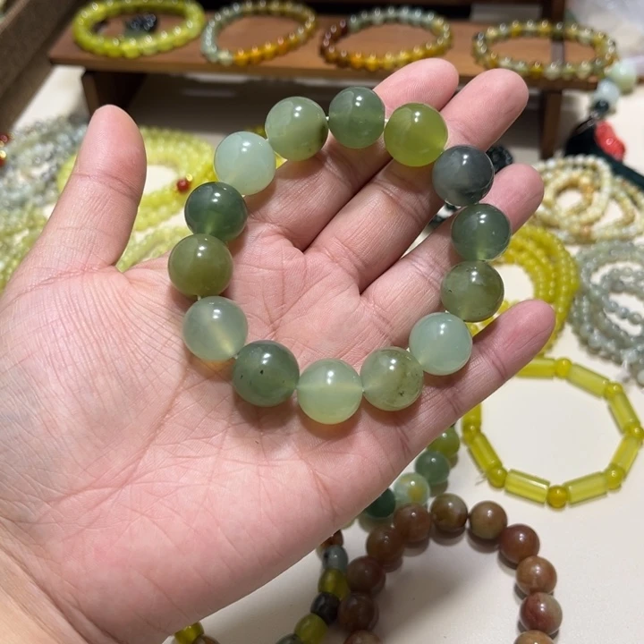 蛇纹石玉未镶嵌手链17号