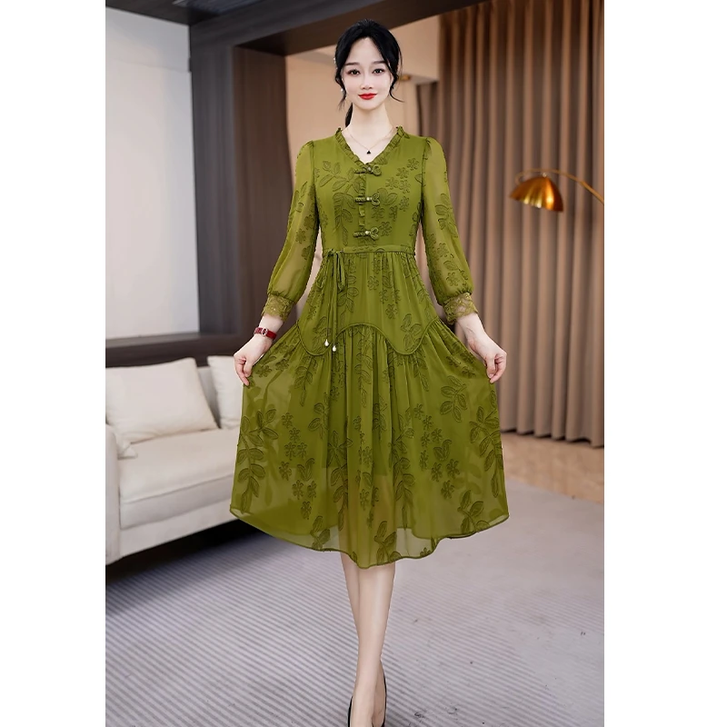 新款优雅新款气质时尚大气休闲收腰连衣裙24887-LDD