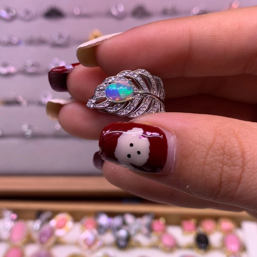 【闪购商品】欧泊戒指款式不要证书银S925镶嵌p****9