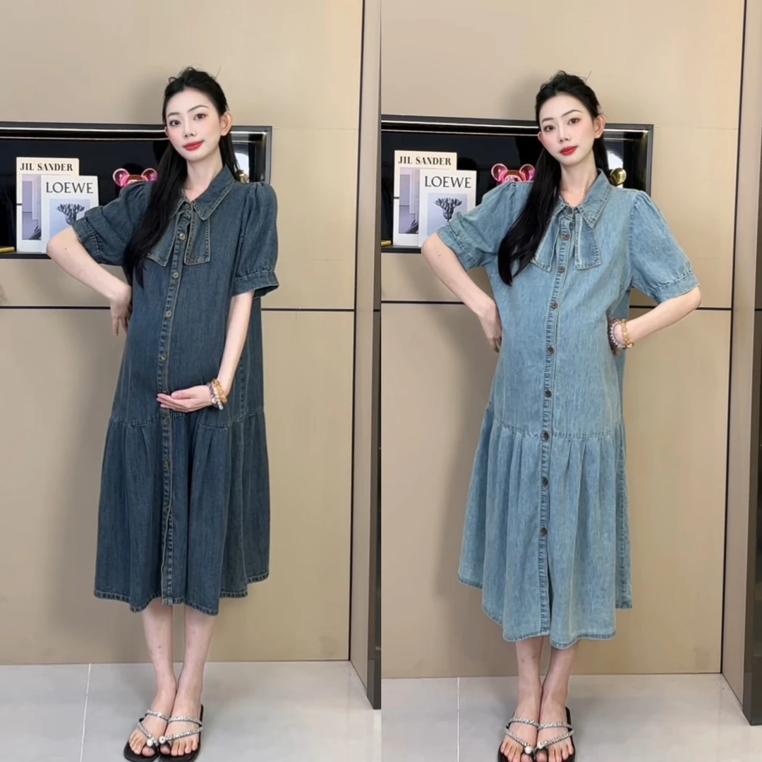 【小清】小个子孕妇牛仔裙复古洗水显瘦洋气2025新款春夏款时尚韩系