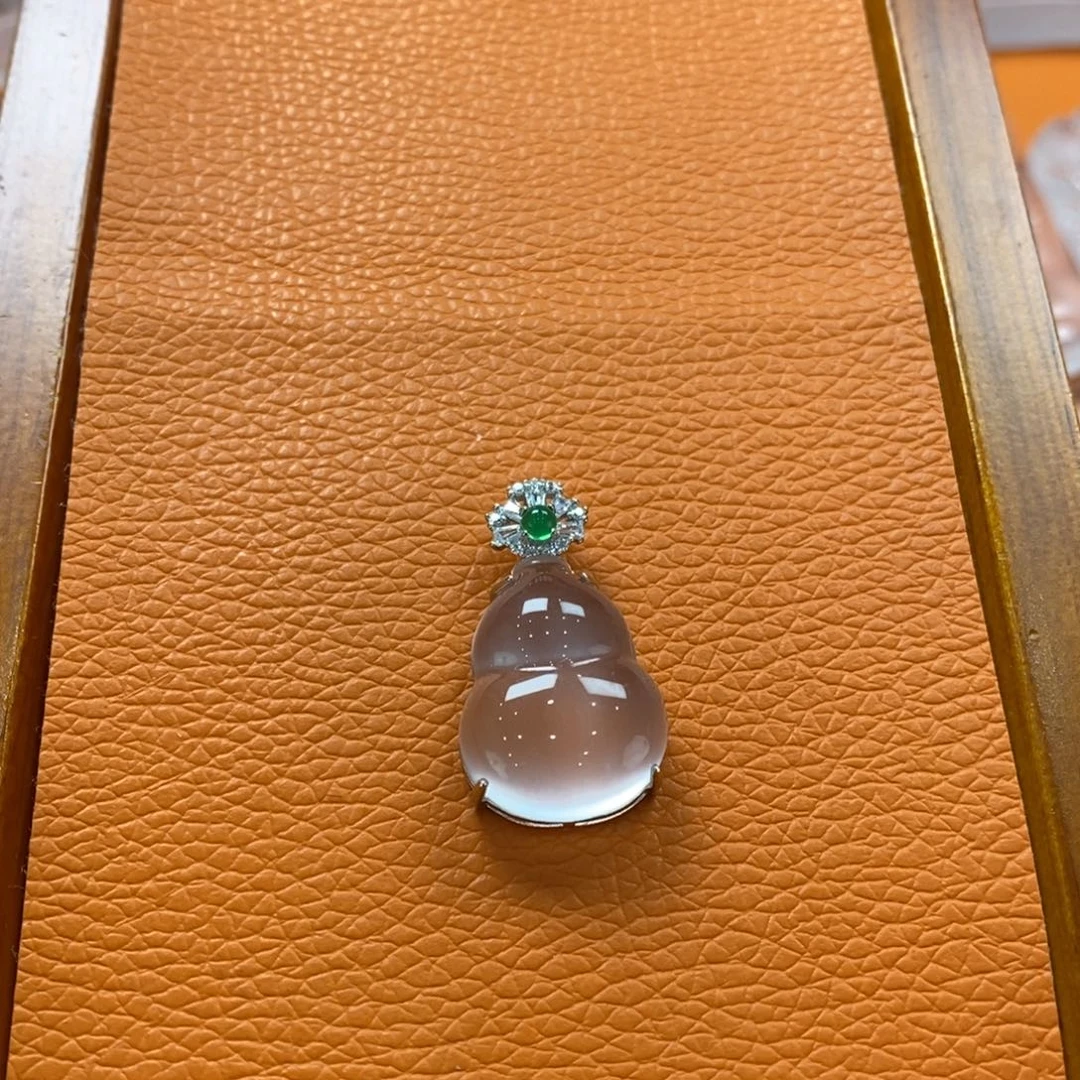 石英质玉吊坠(赠链)银S925镶嵌风***舟