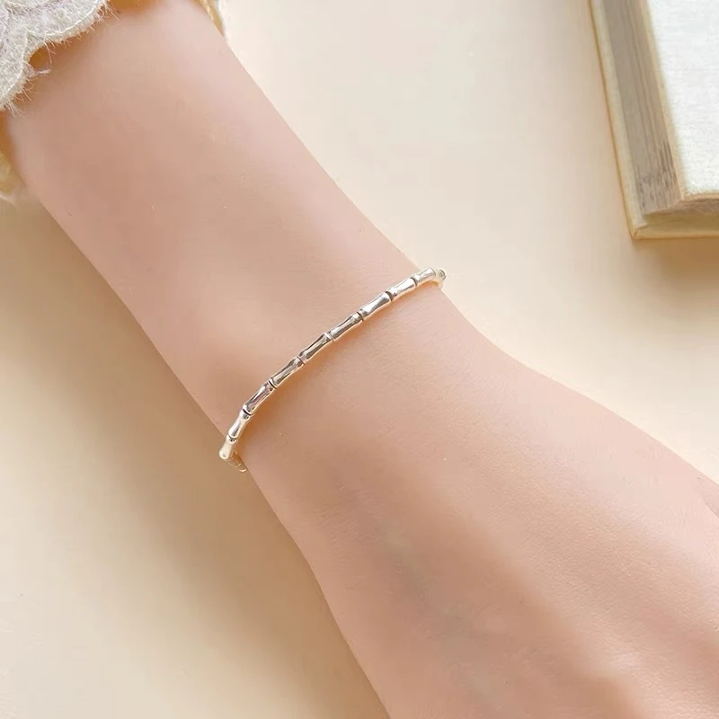 铜合金手链 极细碎银子手链女高级感轻奢小众精致叠戴手串配饰