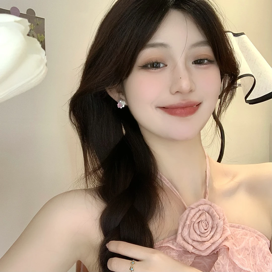 FULL GIRLISH耳环01606小众珠珠花朵耳饰耳钉