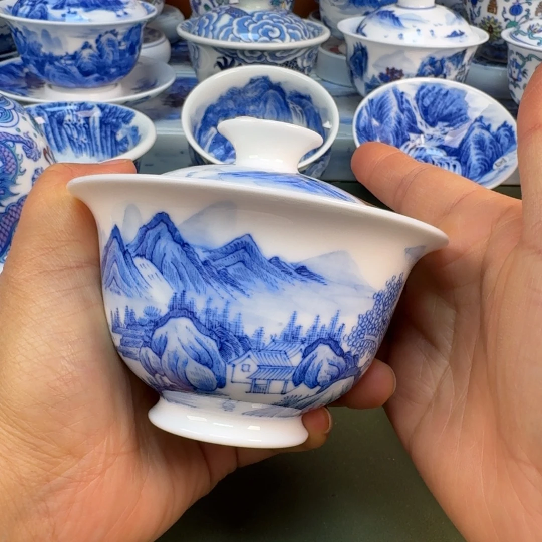 陶景德镇纯手绘茶具圆圆249