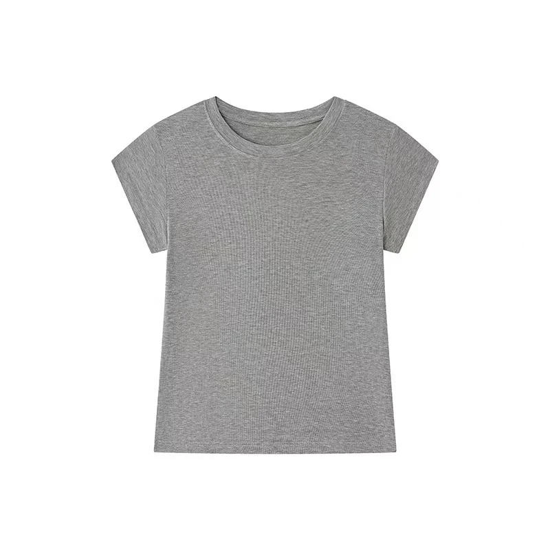 GYS-TX-AI55 短袖运动休闲夏季不规则灰色纯色圆领经典百搭