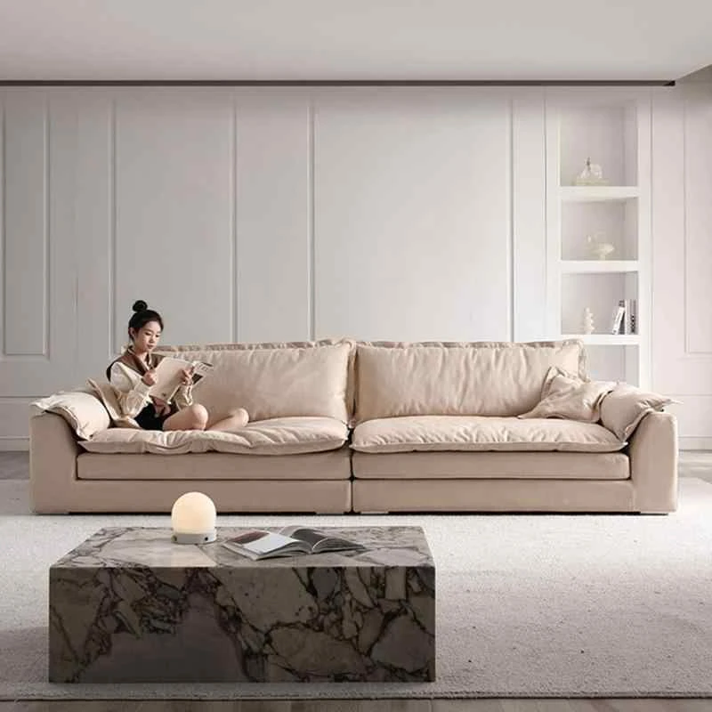 【雅典娜帆船沙发】磨砂布绒布黑大坐深意式极简佛山客厅沙发