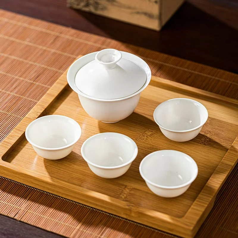 陶瓷盖碗家用功夫茶具套装茶杯茶壶茶具茶具套装高端全套白瓷茶器