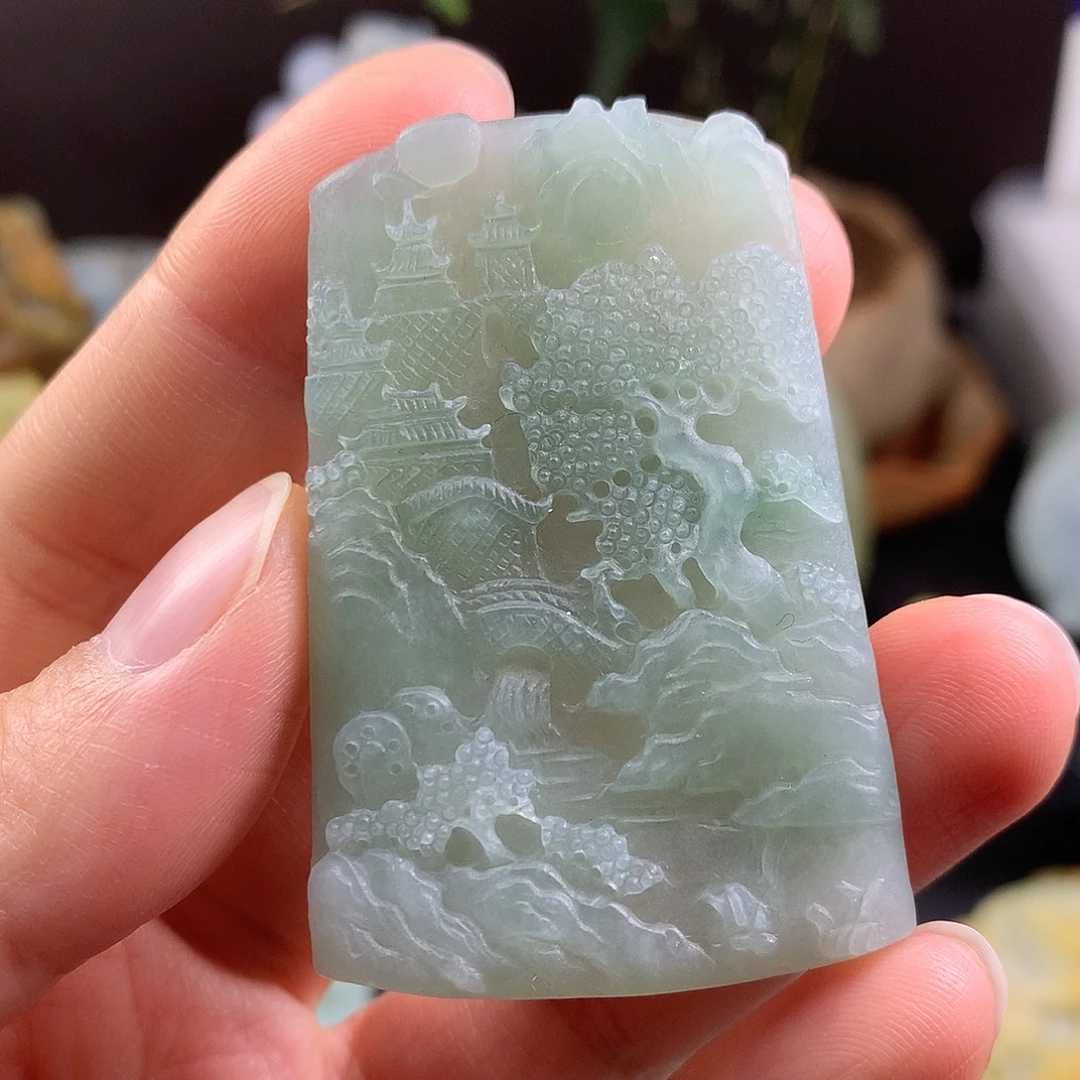 定制翡翠未镶嵌山水