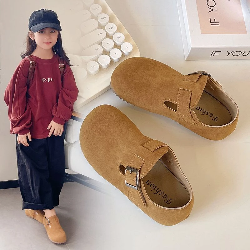 儿童勃肯鞋2025秋季新款机能鞋女童美拉德麂皮单鞋男童软底宝宝鞋