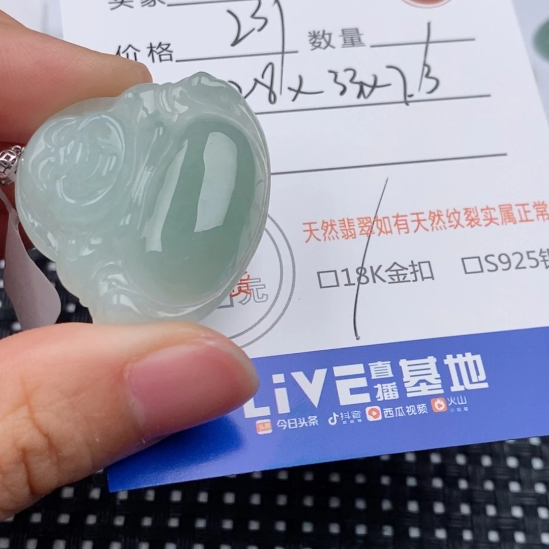 欣***子翡翠18K金镶嵌颈饰