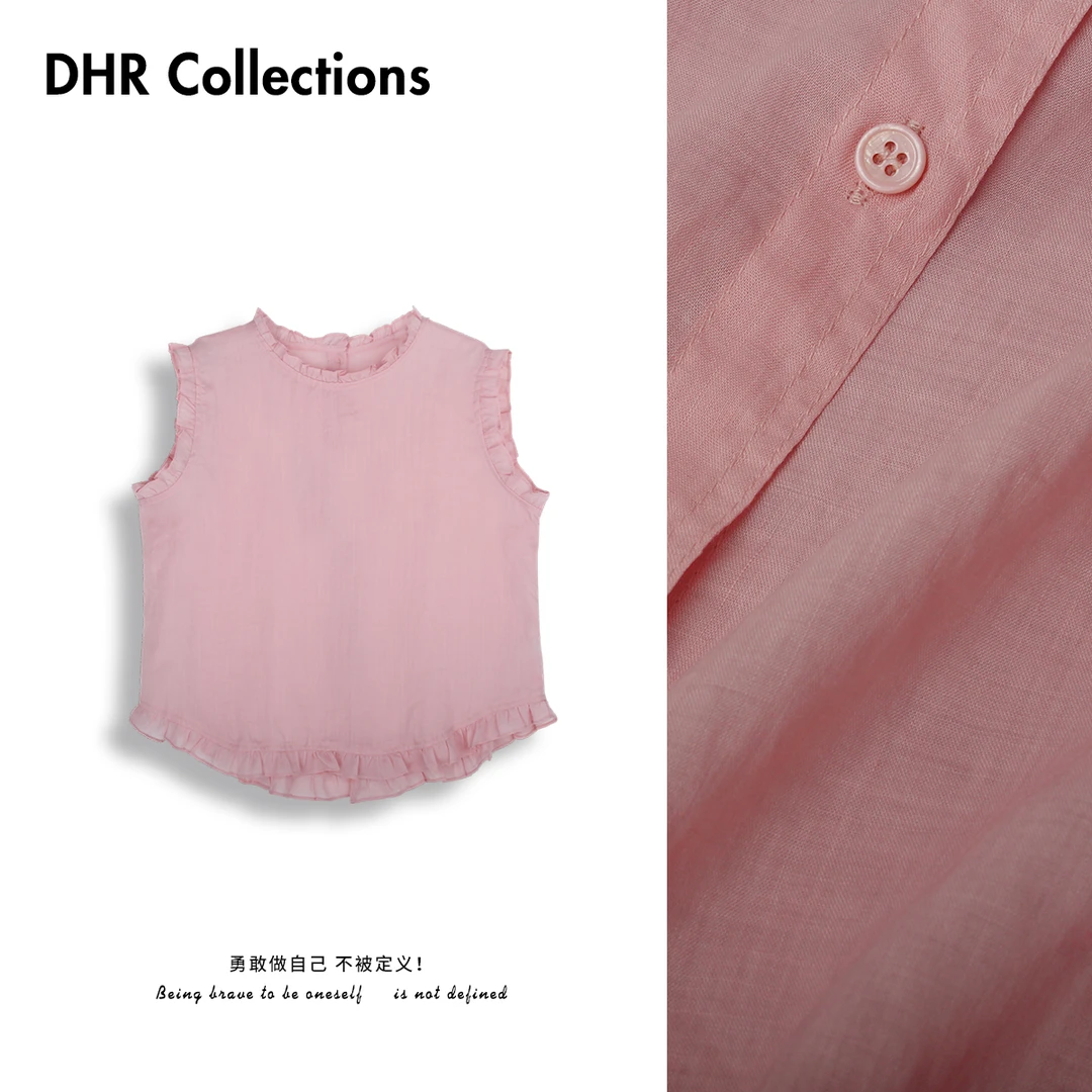 豆豆7【100%苎麻】夏季洋气圆领慵懒风薄款无袖上衣-DX1568