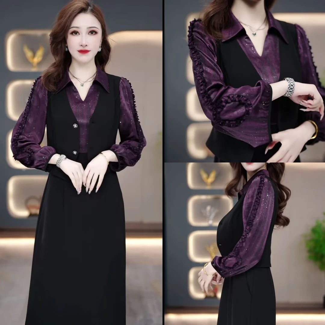 春季新款连衣裙2025春季气质韩版显瘦百搭收腰连衣裙MY25J251款