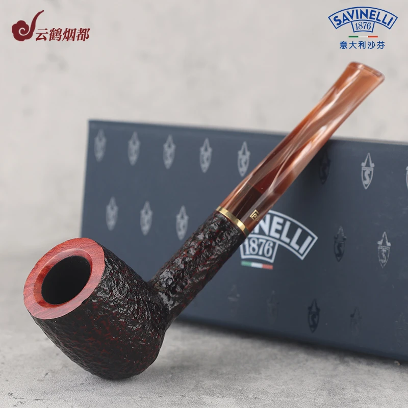 云鹤烟都意大利沙芬石楠木烟斗进口罗马咖啡麻面P104RL104