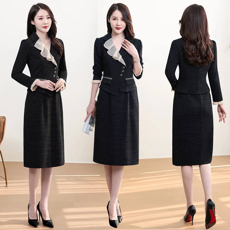 秋季连衣裙轻熟风女神范时尚女装显瘦百搭长袖洋气气质裙子1099#