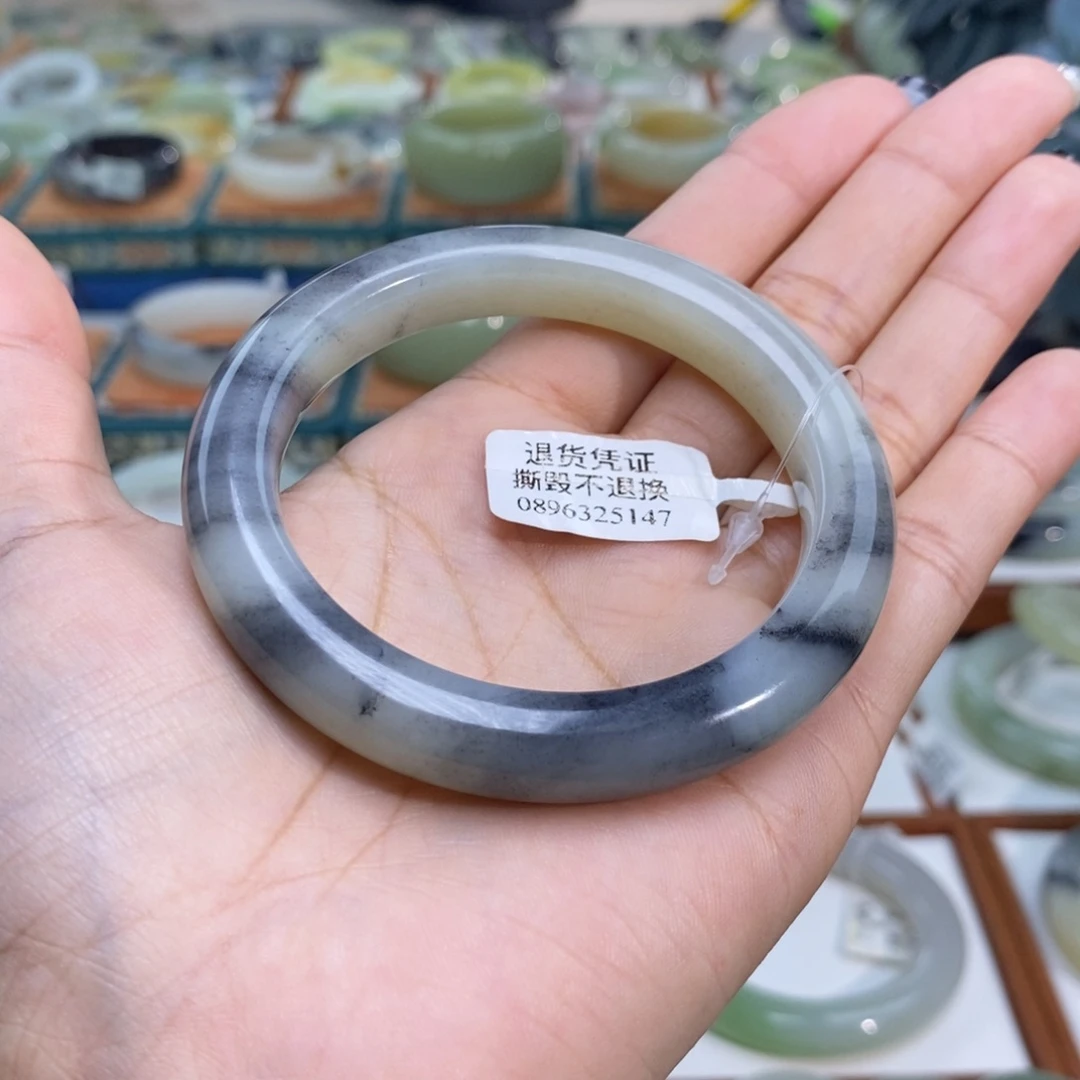 和田玉未镶嵌手镯和田玉籽青花55