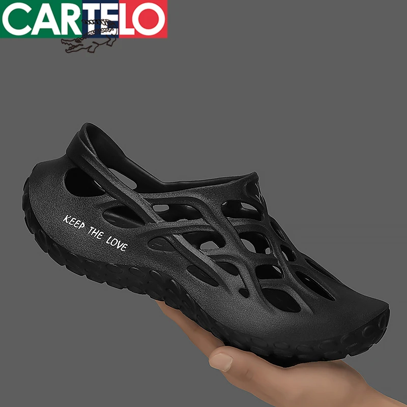 CARTELO/卡帝乐鳄鱼男款软底防滑沙滩鞋平底防臭户外休闲潮流QD