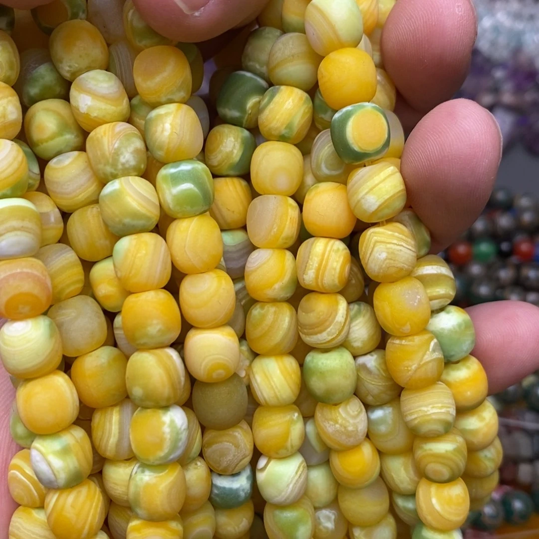玛瑙/玉髓未镶嵌珠宝半成品橘色玛瑙老型苹果珠卡9mm一条