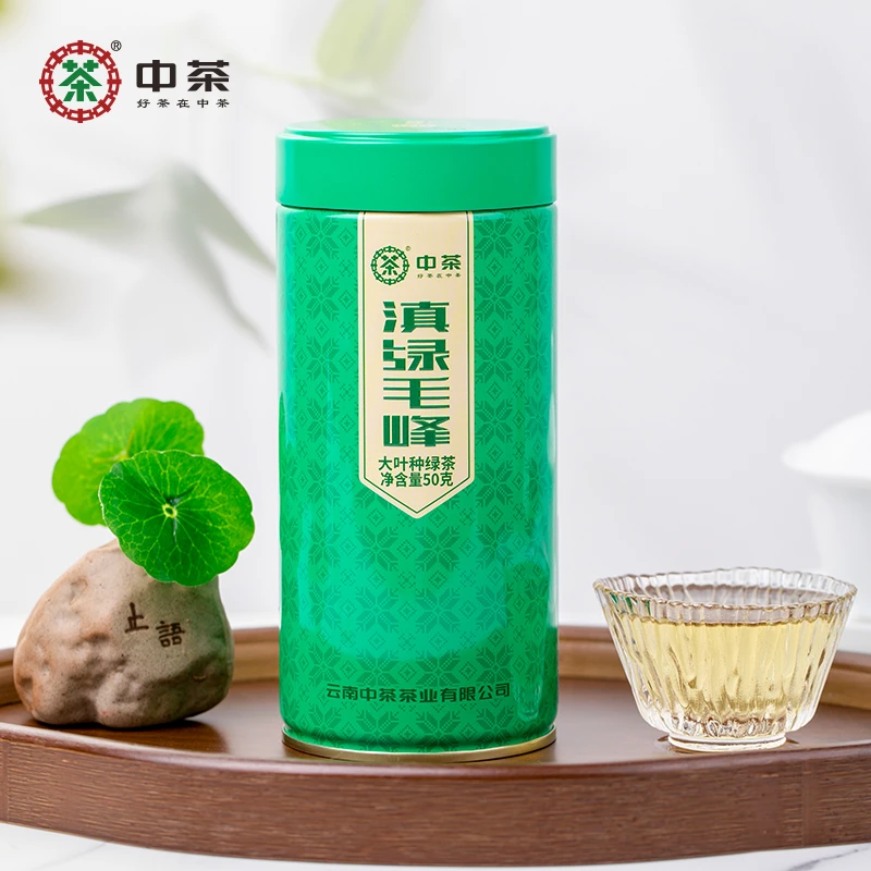 中茶茶叶新茶云南滇绿毛峰50g罐装绿茶浓香型高山云雾绿茶