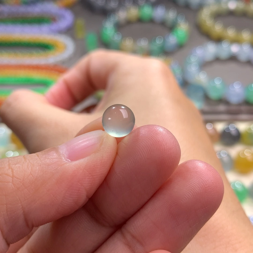 翡翠未镶嵌手链卡7.4 玻璃珠