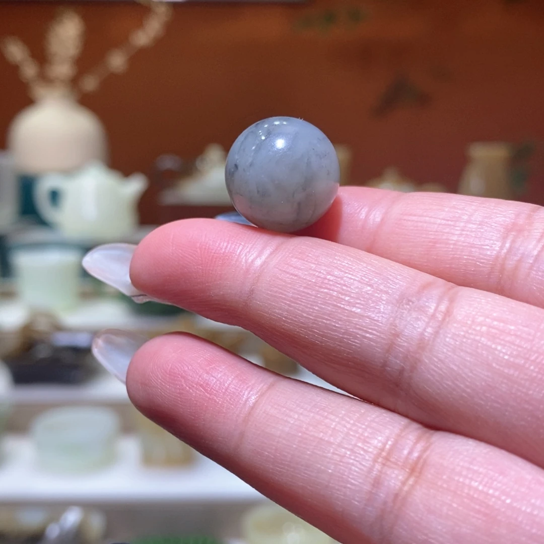 未镶嵌和田玉挂件青花籽淡墨单珠