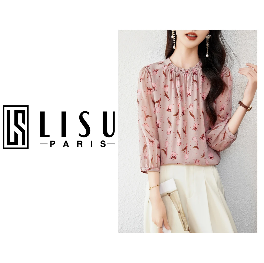 100桑蚕丝 轻奢气质减龄显瘦洋气小衫ls92107