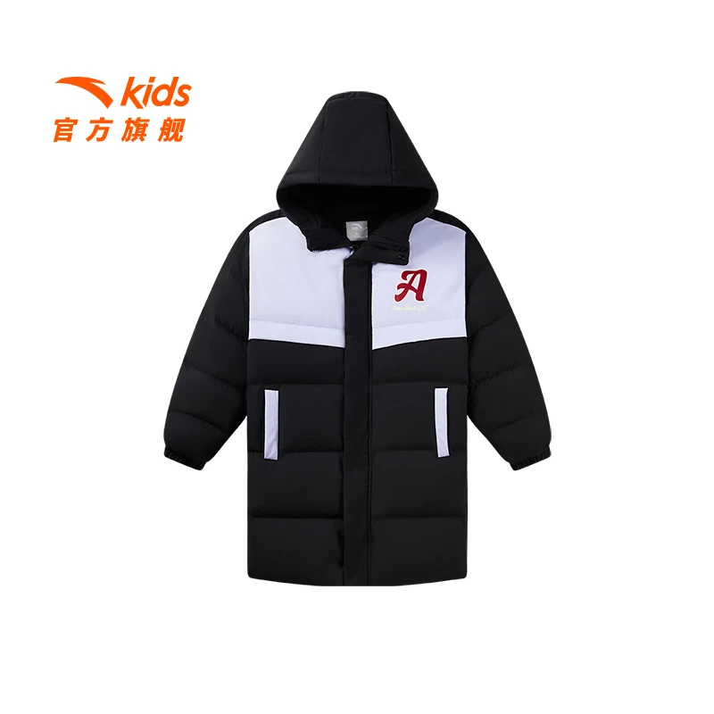 安踏儿童女大童中长羽绒服2025冬季新款舒适保暖抗寒羽绒服p