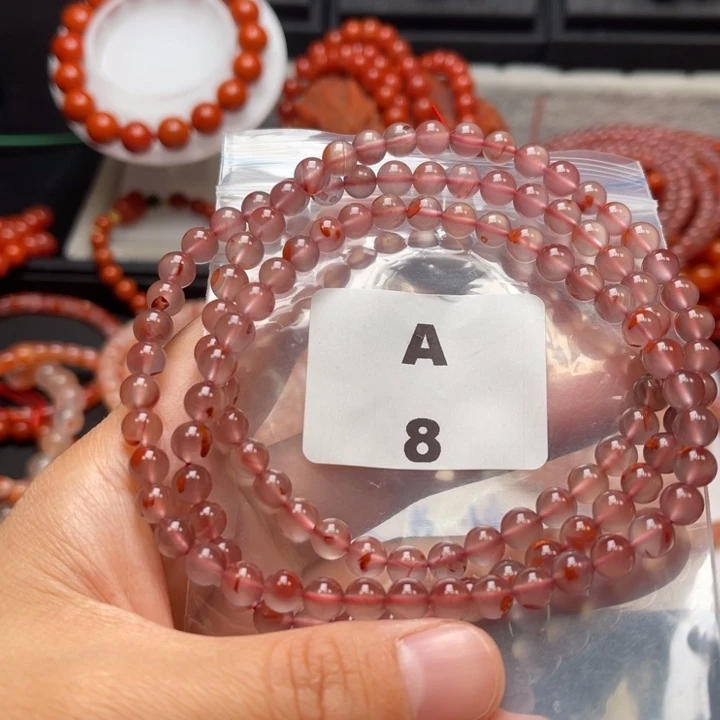 未镶嵌多样性发货默认微瑕称重6m m南红玛瑙