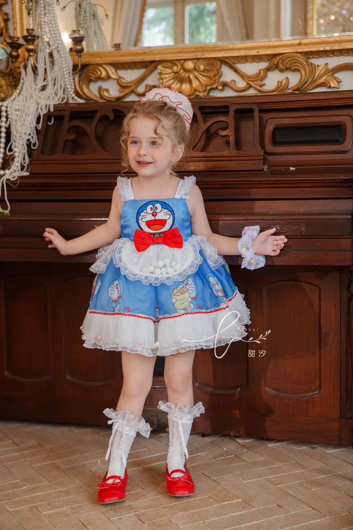 【悦耳娱心】甜汐·2025夏装新款裙子叮当猫公主纱裙86090（汉服）