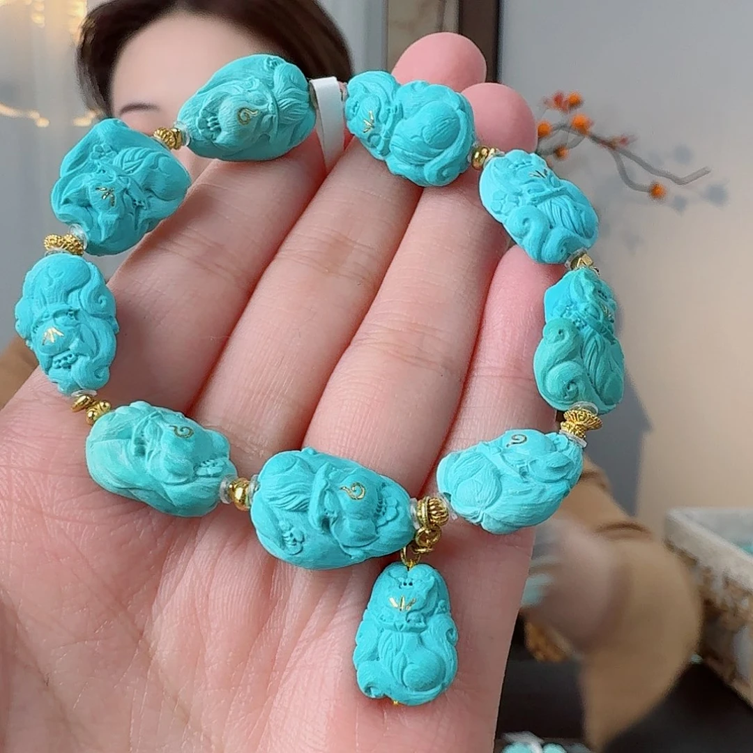 绿松石18K金镶嵌珠宝奇石