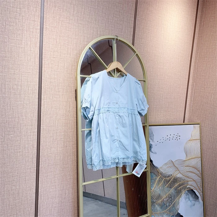 K614浅蓝色孕妇衣M90-120L130XL140XXL150