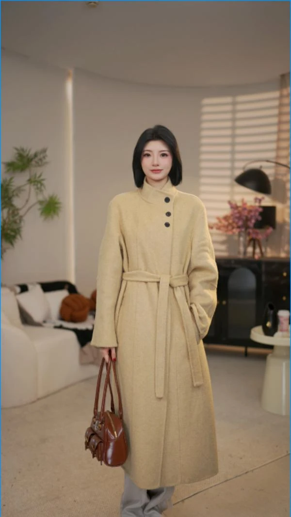 【天天专属】气质双面大衣女通勤实穿时尚百搭厚款毛呢外套长款秋冬