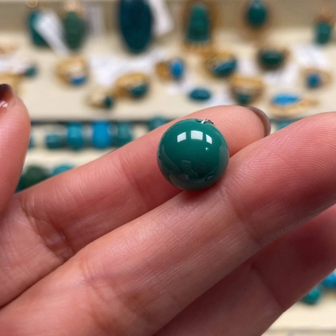 未镶嵌绿松石珠宝奇石圆珠11.5