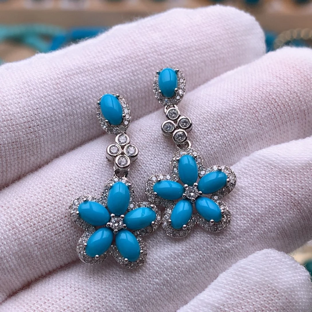 绿松石银S925镶嵌珠宝奇石