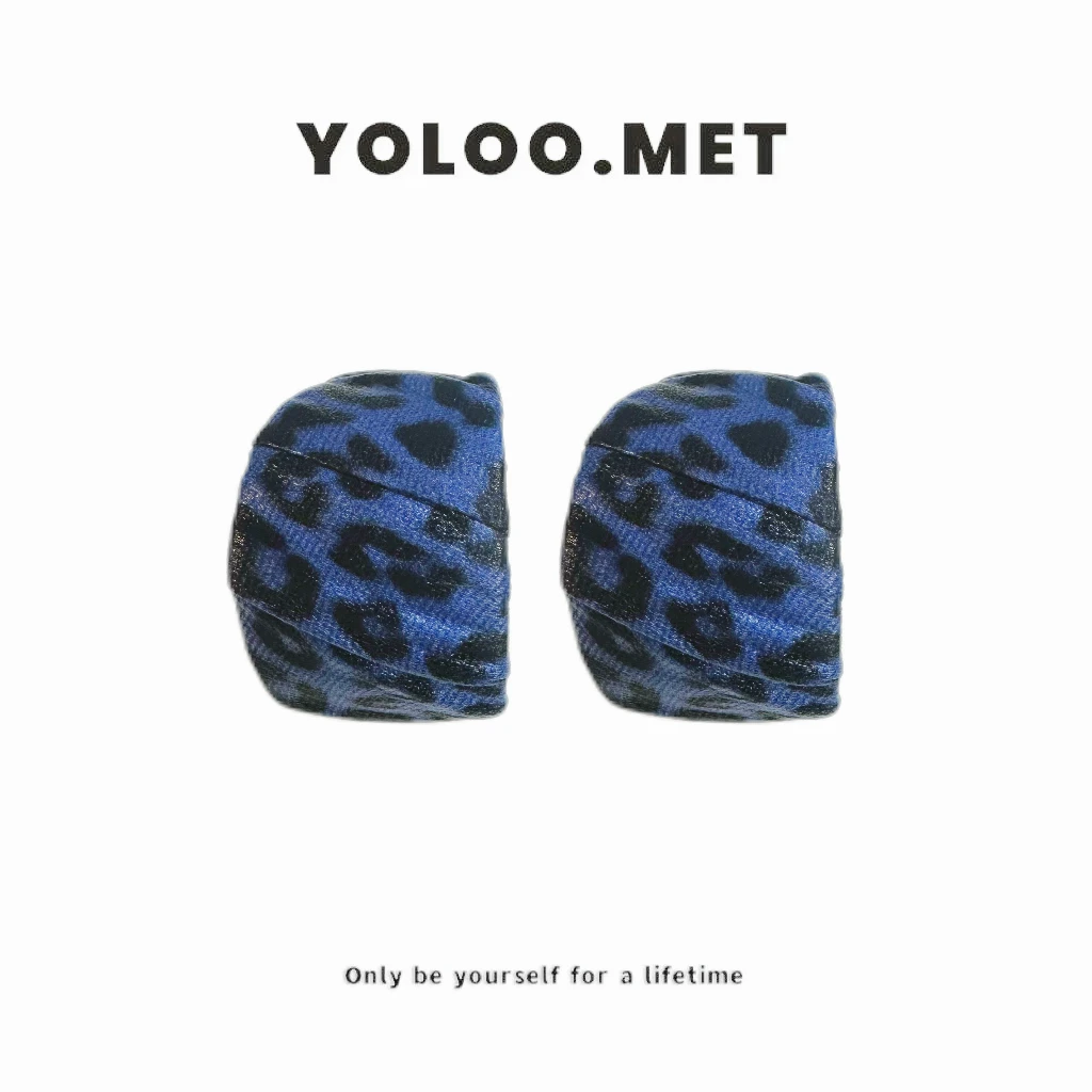 铜合金布艺耳饰 【Yoloo.Met】设计师款蓝调绀绳宽边耳环饰品蓝色