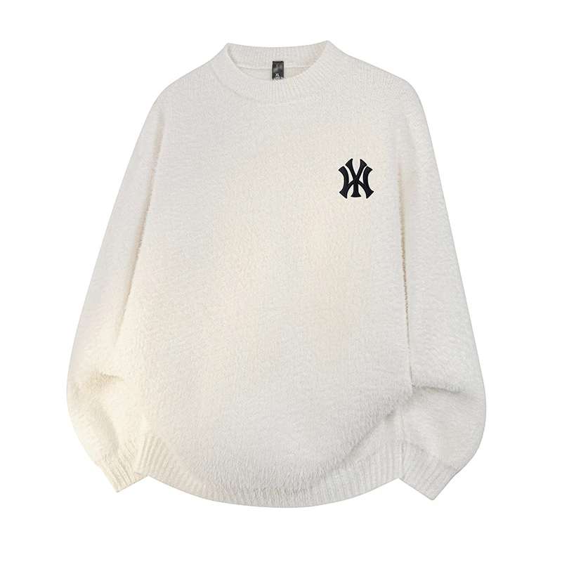 DeweLvum潮流休闲百搭时尚宽松加厚保暖舒适长袖套头圆领毛衣男士