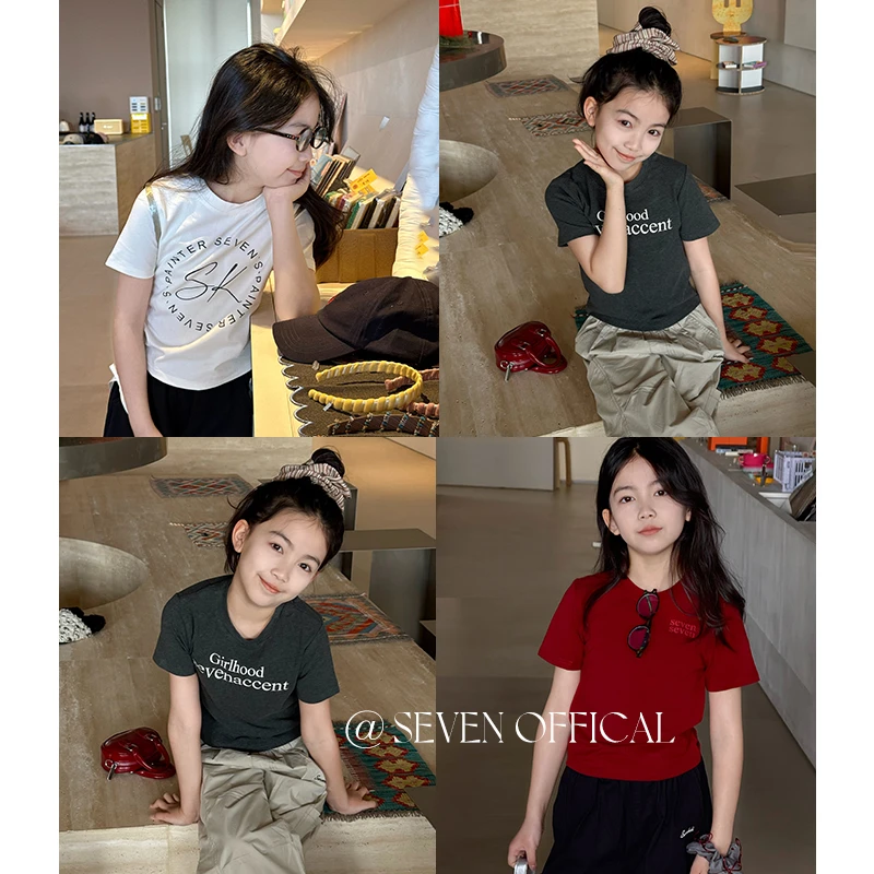 DTA2512 女大童韩版时髦字母印花T恤春装新款原创百搭短袖上衣潮