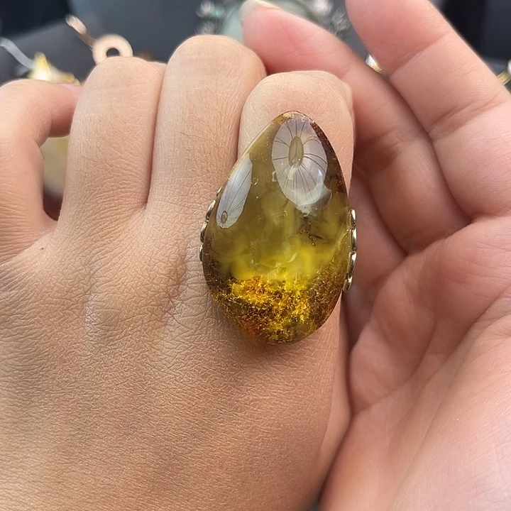 琥珀银S925镶嵌裸石