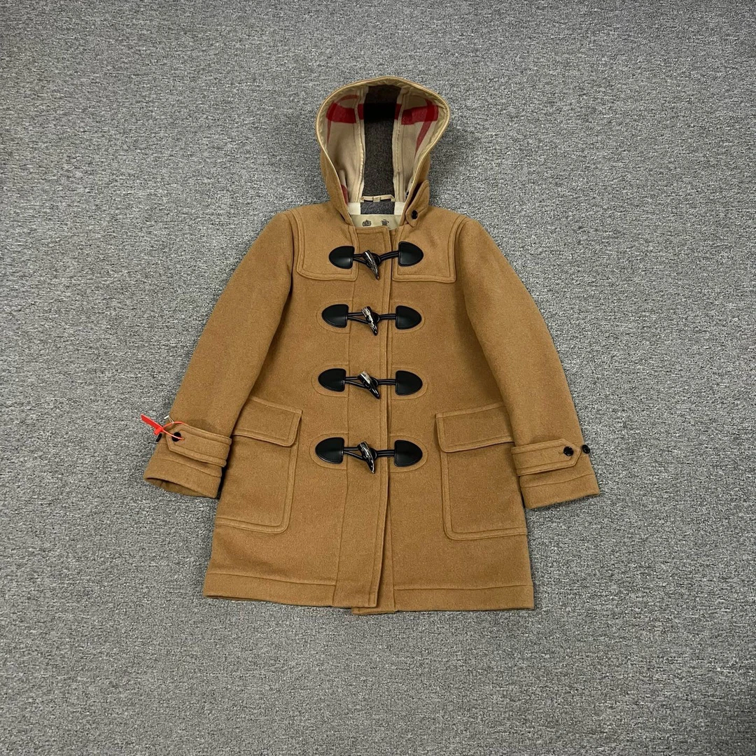 99新 BURBERRY/博柏利 卡其色 双皇冠 牛角扣 羊毛大衣 99新 UK8