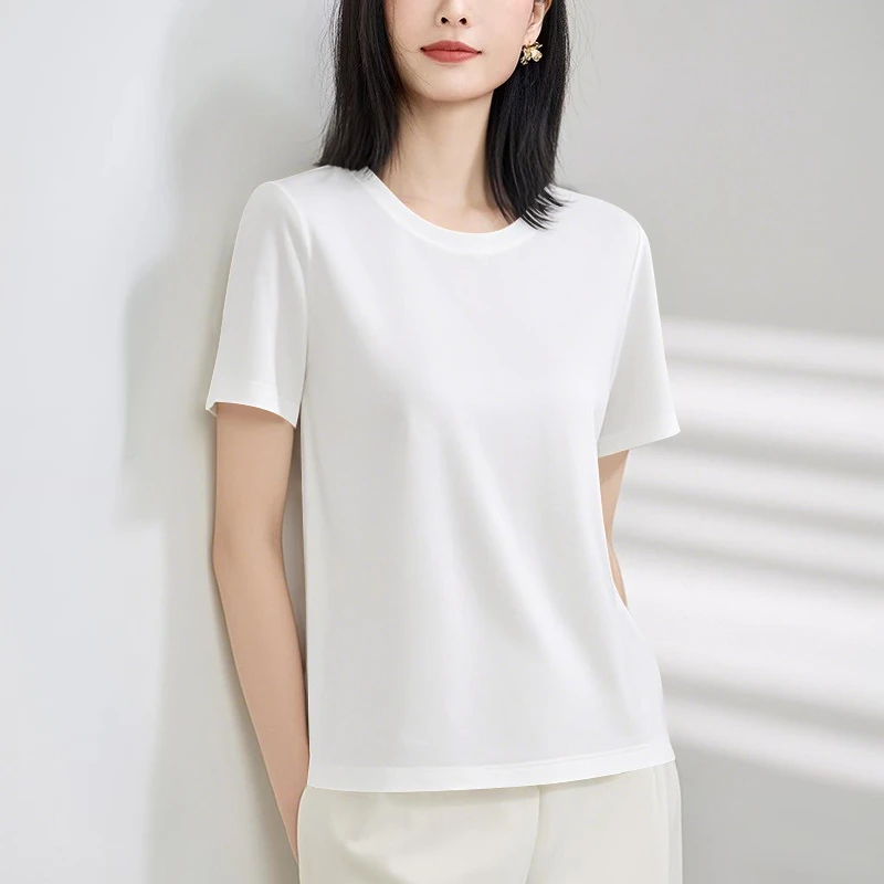 爆款韩版重磅软弹莫代尔百搭2025夏季宽松纯色显瘦洋气打底衫t恤