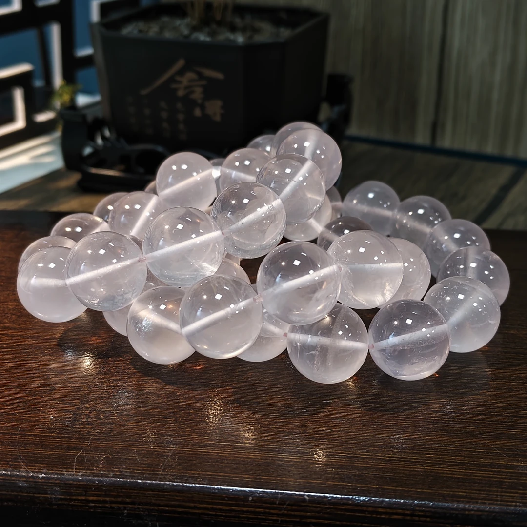 【书记甄选】天然粉水晶单圈手链 多样性发一件 约18mm 1481LA