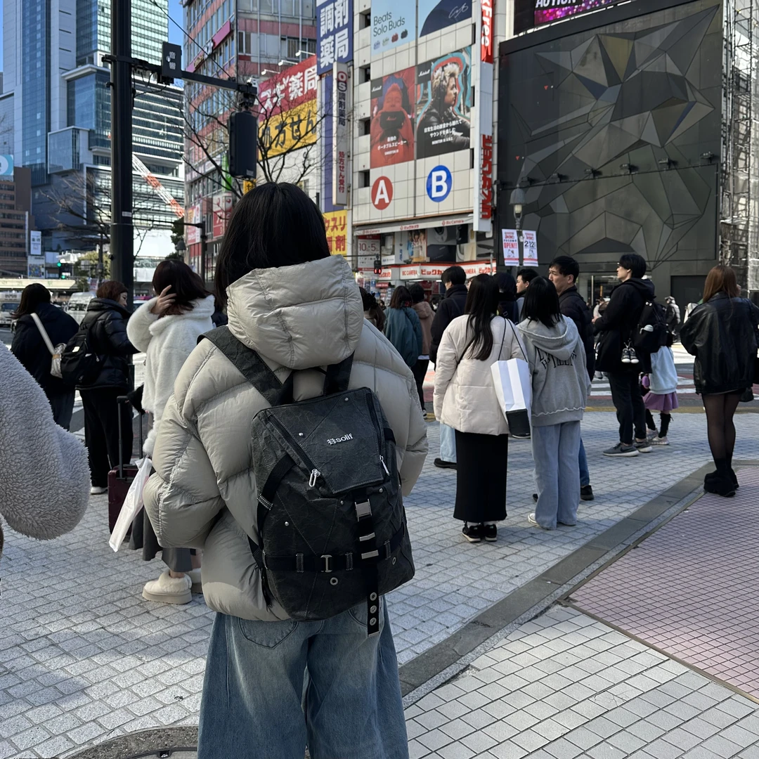 solif黑曜原创男士时尚复古潮流通勤双肩包女百搭防水个性双肩背1