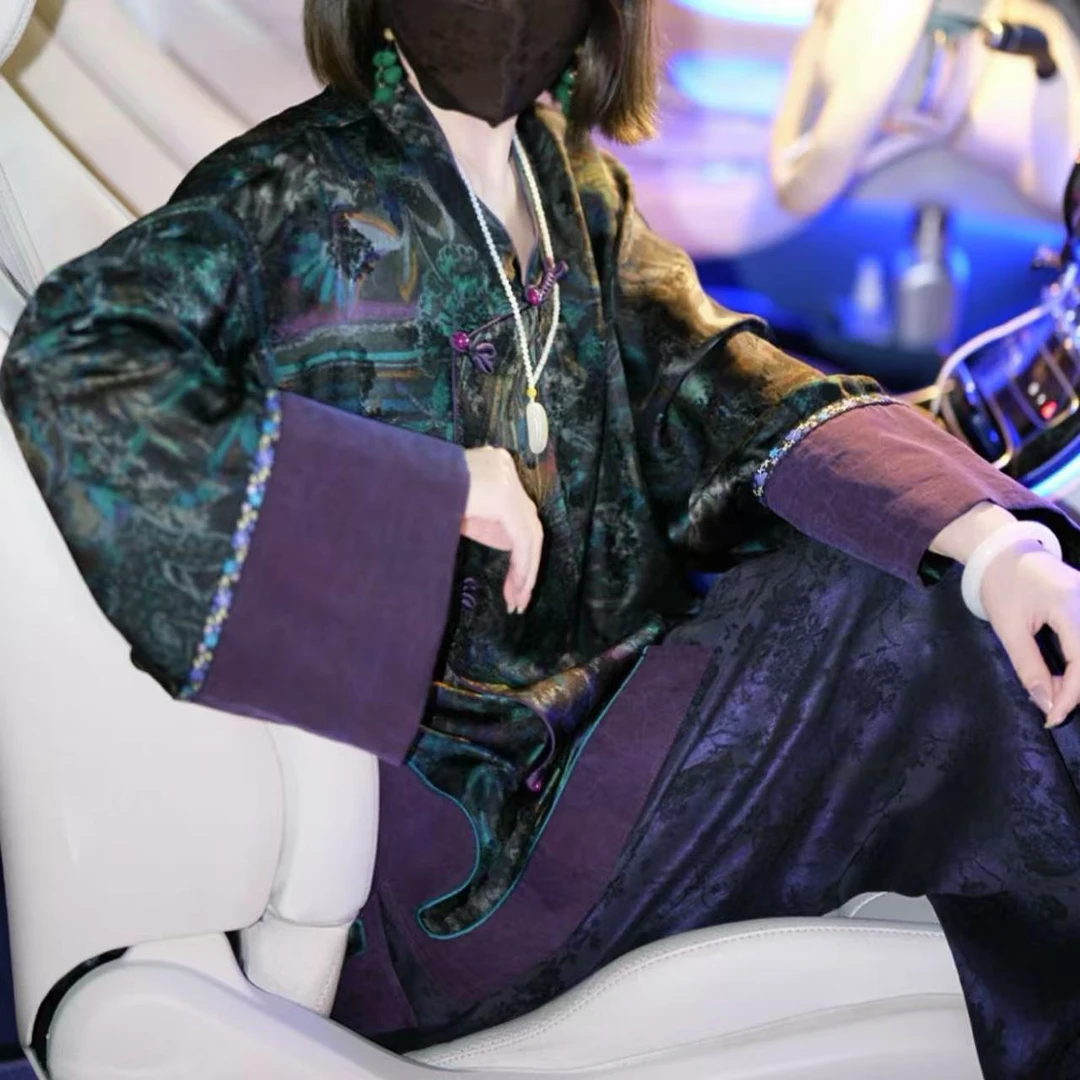 田园梦紫！桑蚕丝香云纱新中式上衣！GZ5414