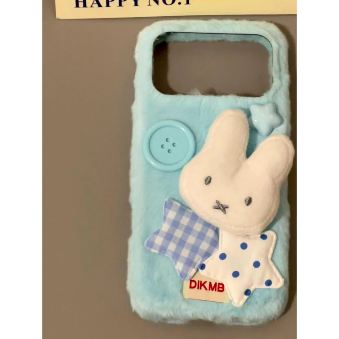 秋冬款毛绒立体米菲兔适用苹果17promax手机壳iphone16新款15可爱