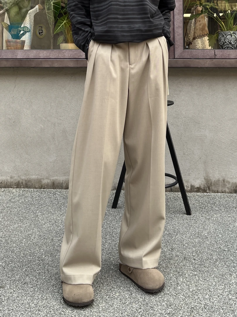 ZWZ/秋季【天丝羊毛混纺】设计款西装裤宽松百搭高级感长裤