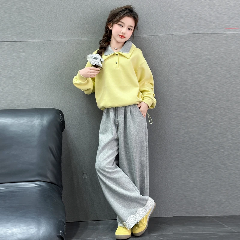 女童秋装套装2025新款洋气儿童时髦卫衣中大童女孩春秋休闲两件套